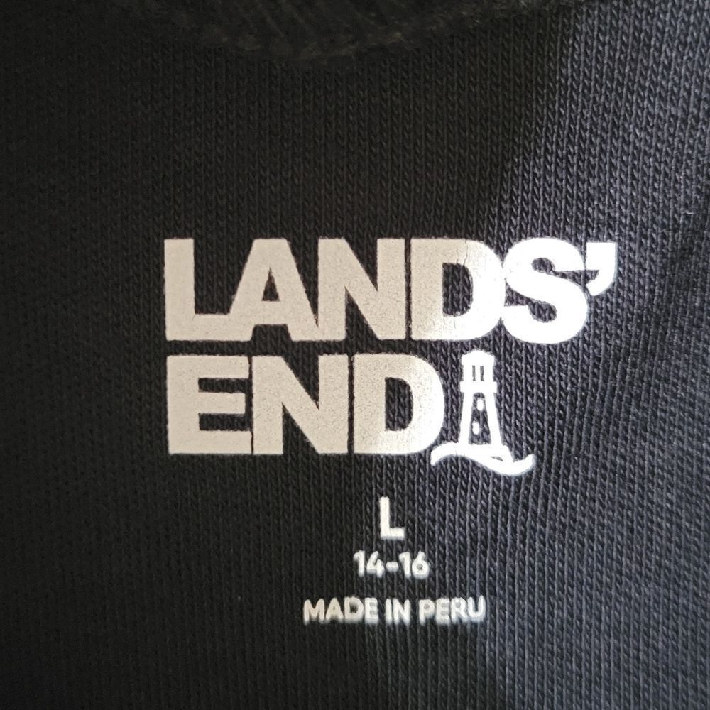 Lands' End Women's Black Cotton Long Sleeve Turtleneck Top - Picture 4 of 15
